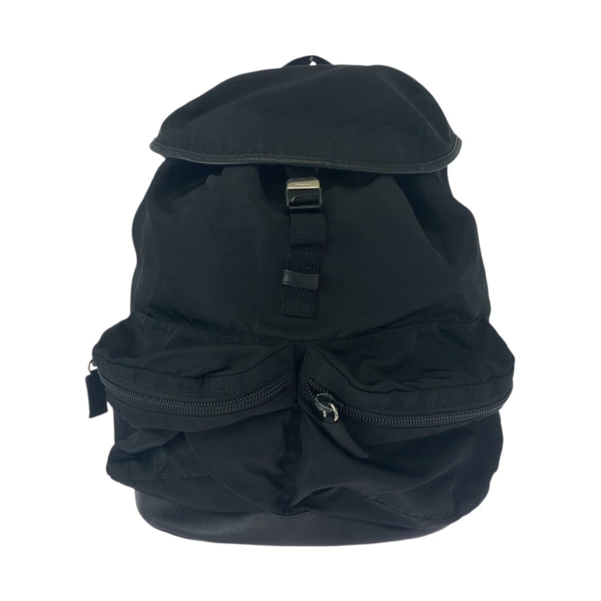PRADA Backpack Nylon black Test Triangle With logo