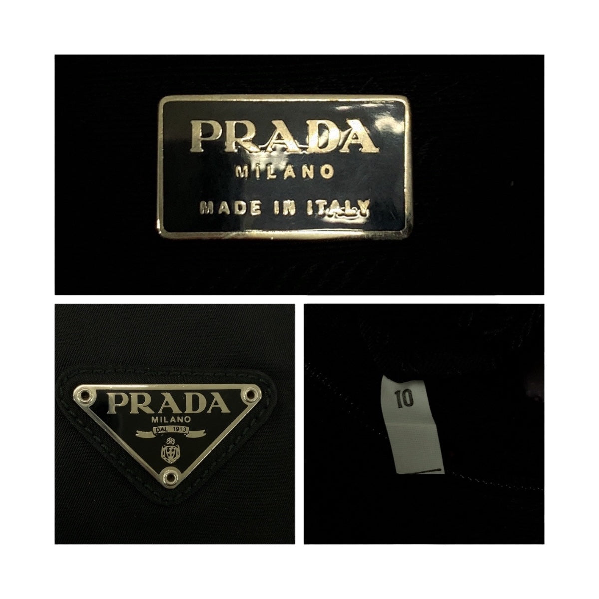 PRADA Backpack Nylon black Test Triangle With logo