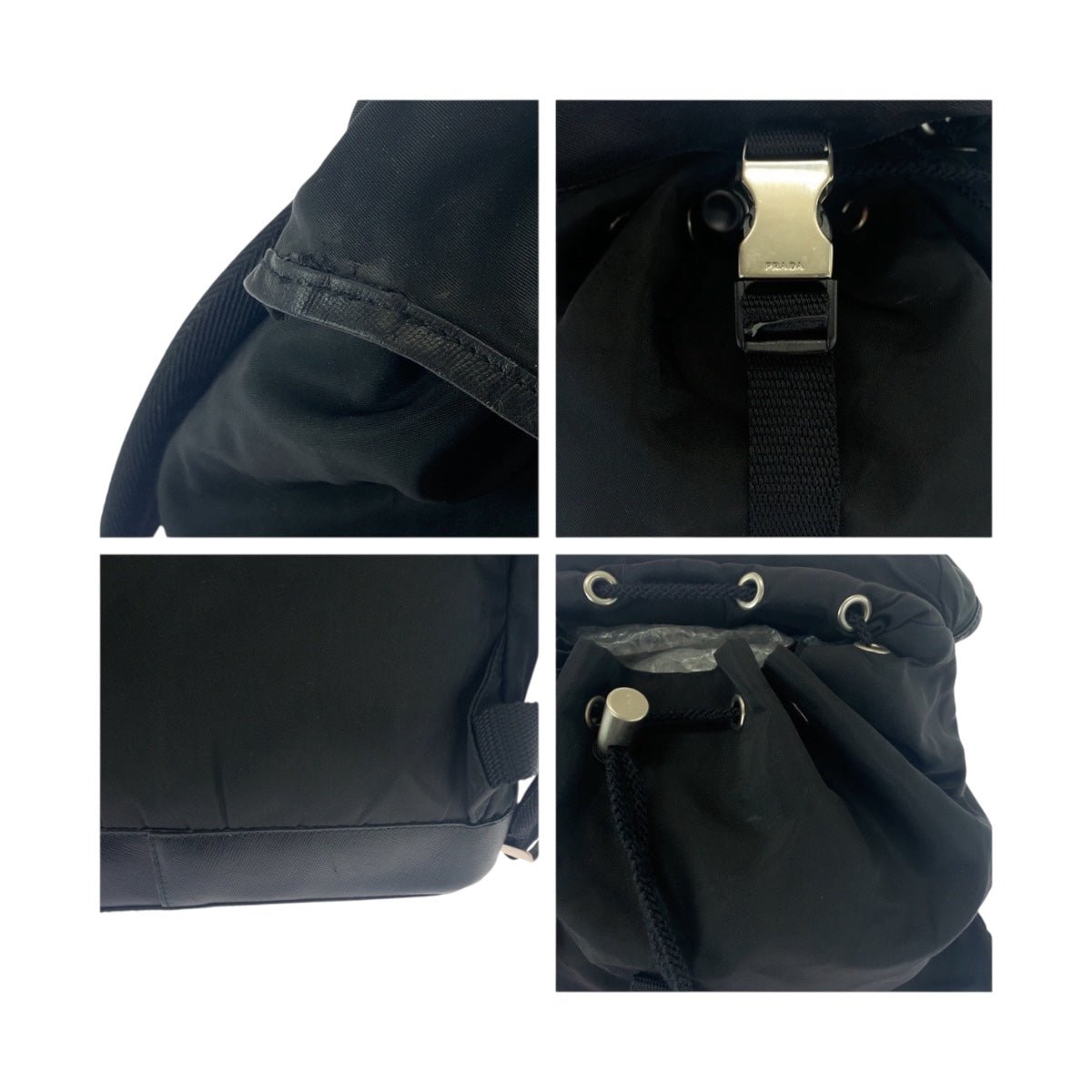 PRADA Backpack Nylon black Test Triangle With logo