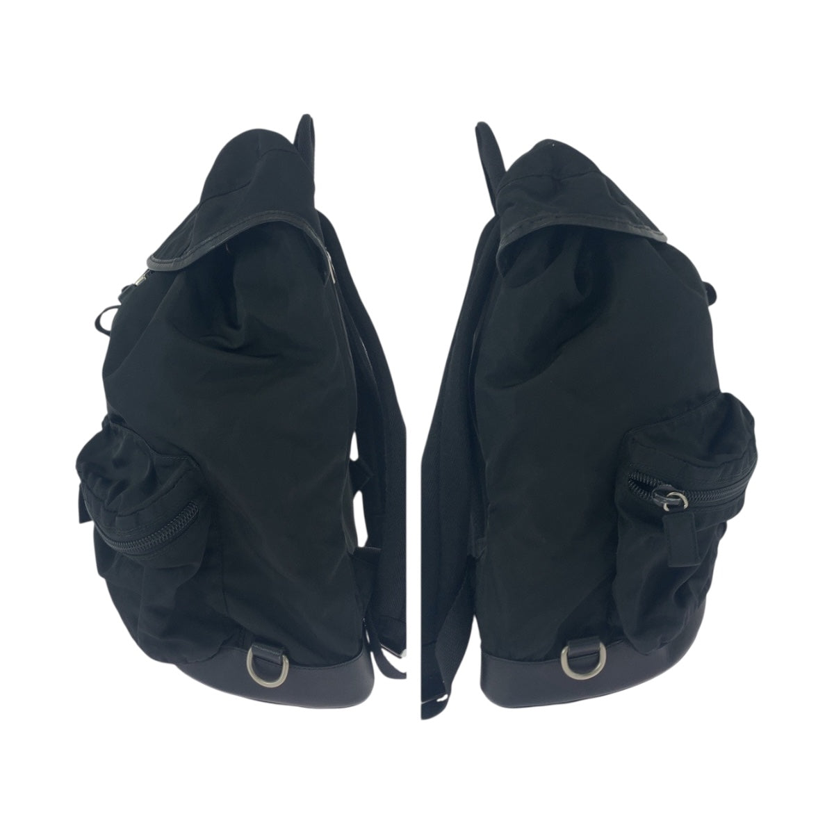 PRADA Backpack Nylon black Test Triangle With logo