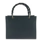 GUCCI Tote Bag 002 1010 leather Black SilverMetal Bamboo