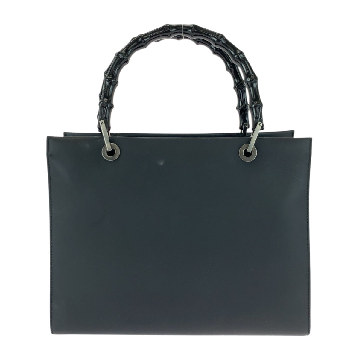 GUCCI Tote Bag 002 1010 leather Black SilverMetal Bamboo