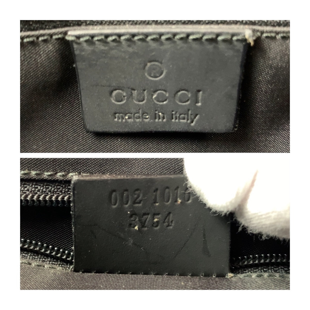 GUCCI Tote Bag 002 1010 leather Black SilverMetal Bamboo