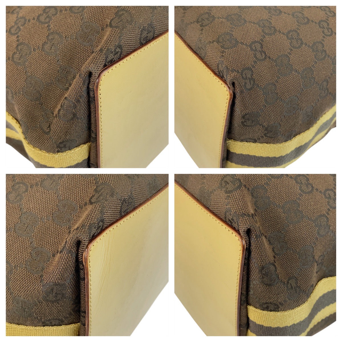 GUCCI Tote Bag 31242 GG canvas Brown yellow Sherry line