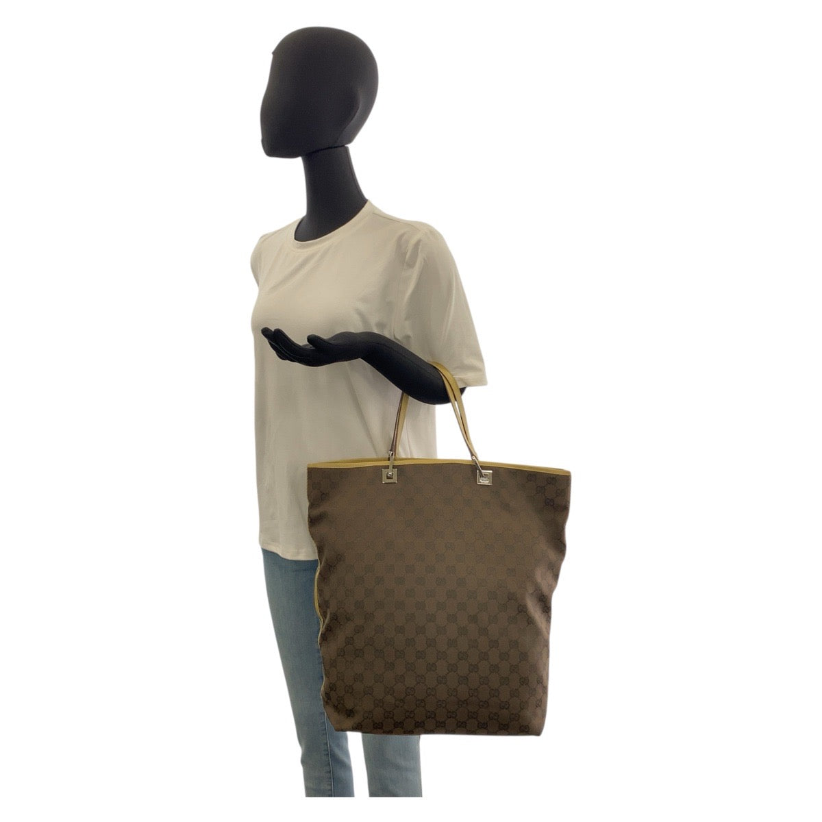 GUCCI Tote Bag 31242 GG canvas Brown yellow Sherry line