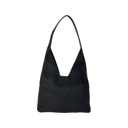 PRADA Shoulder Bag Nylon Black SilverMetal Test Triangle With logo