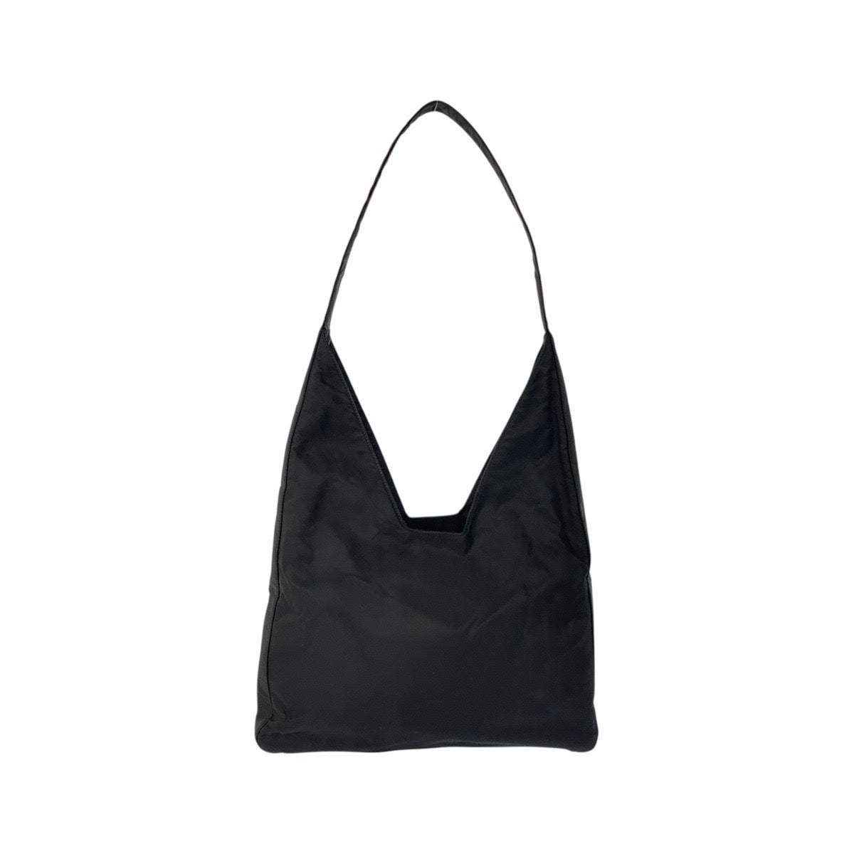 PRADA Shoulder Bag Nylon Black SilverMetal Test Triangle With logo