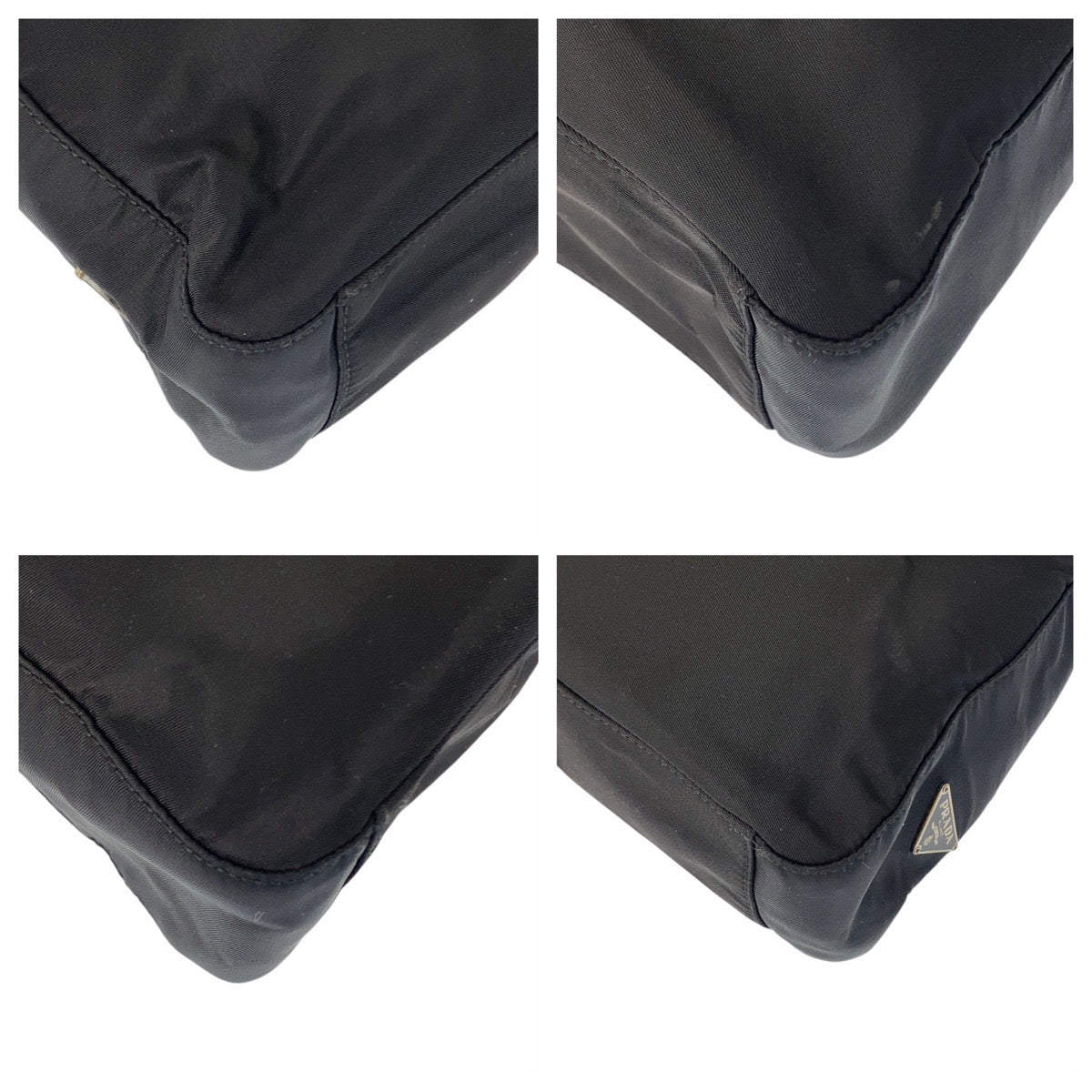 PRADA Shoulder Bag Nylon Black SilverMetal Test Triangle With logo