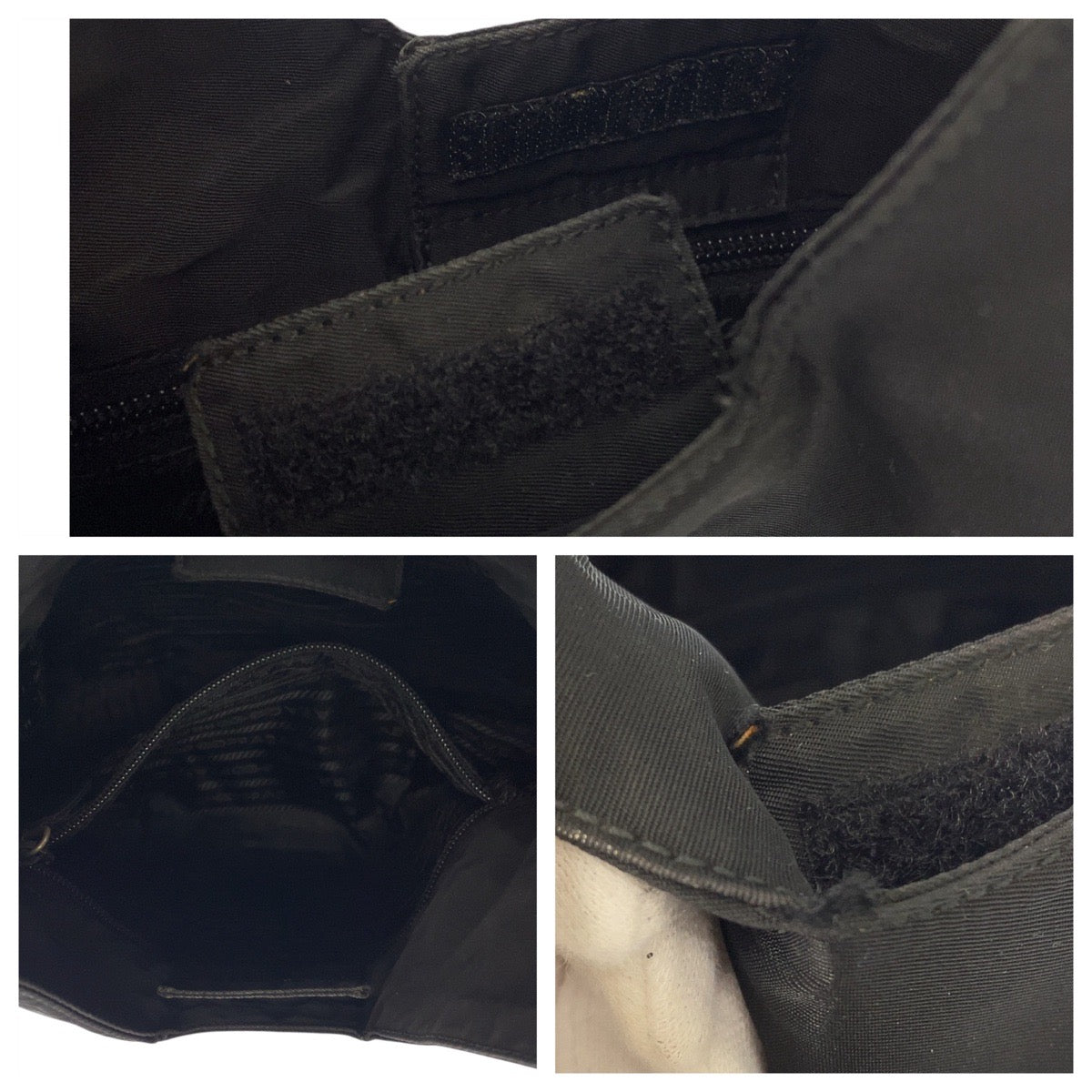 PRADA Shoulder Bag Nylon Black SilverMetal Test Triangle With logo