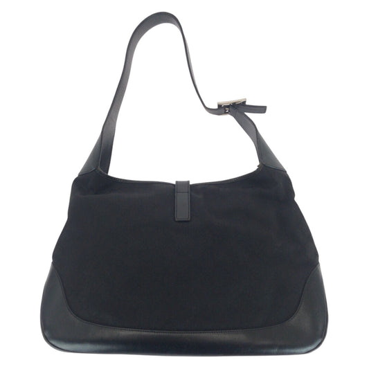 GUCCI Shoulder Bag 001 3346 GG canvas Black SilverMetal Jackie