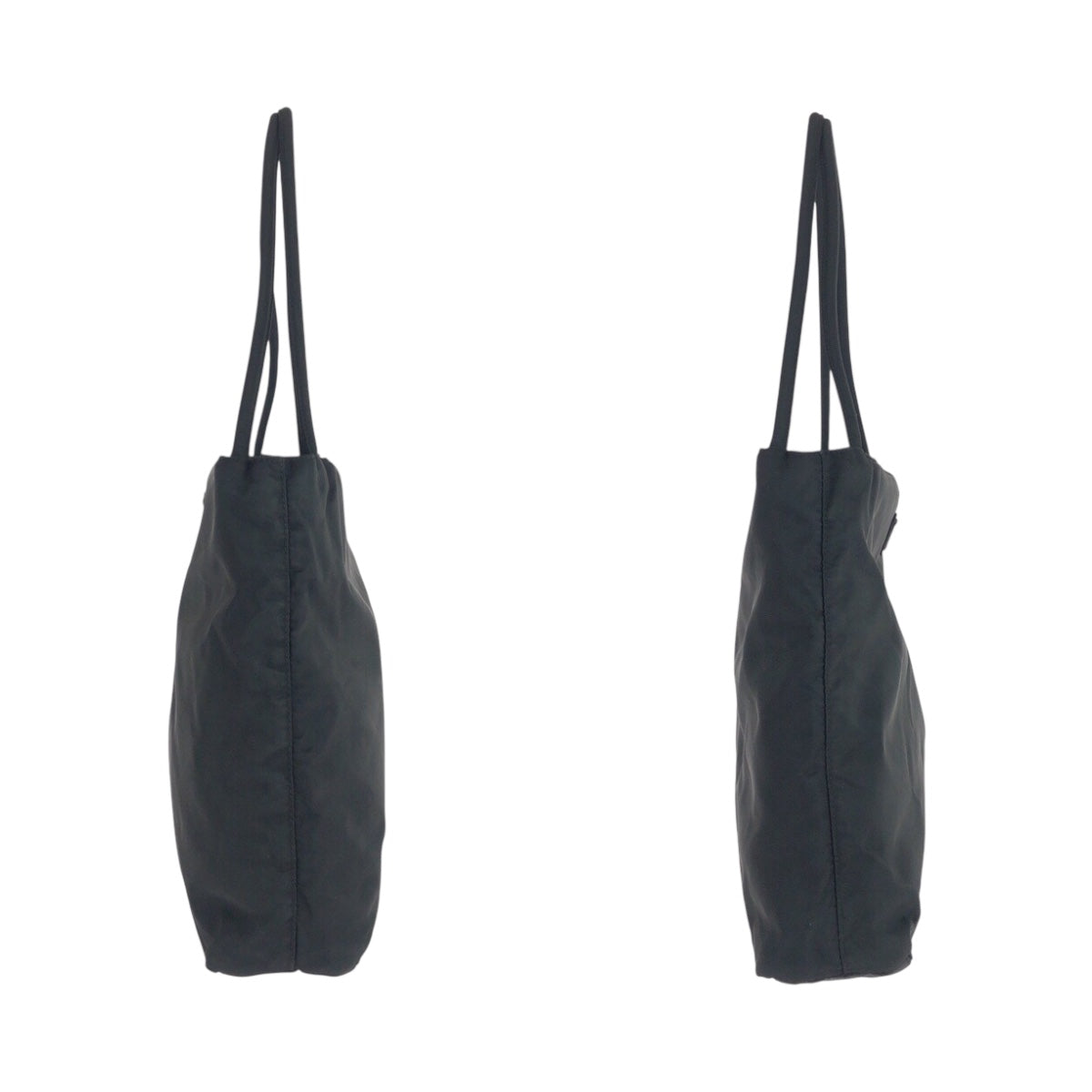 PRADA Shoulder Bag Nylon Black Silver Test Triangle With logo