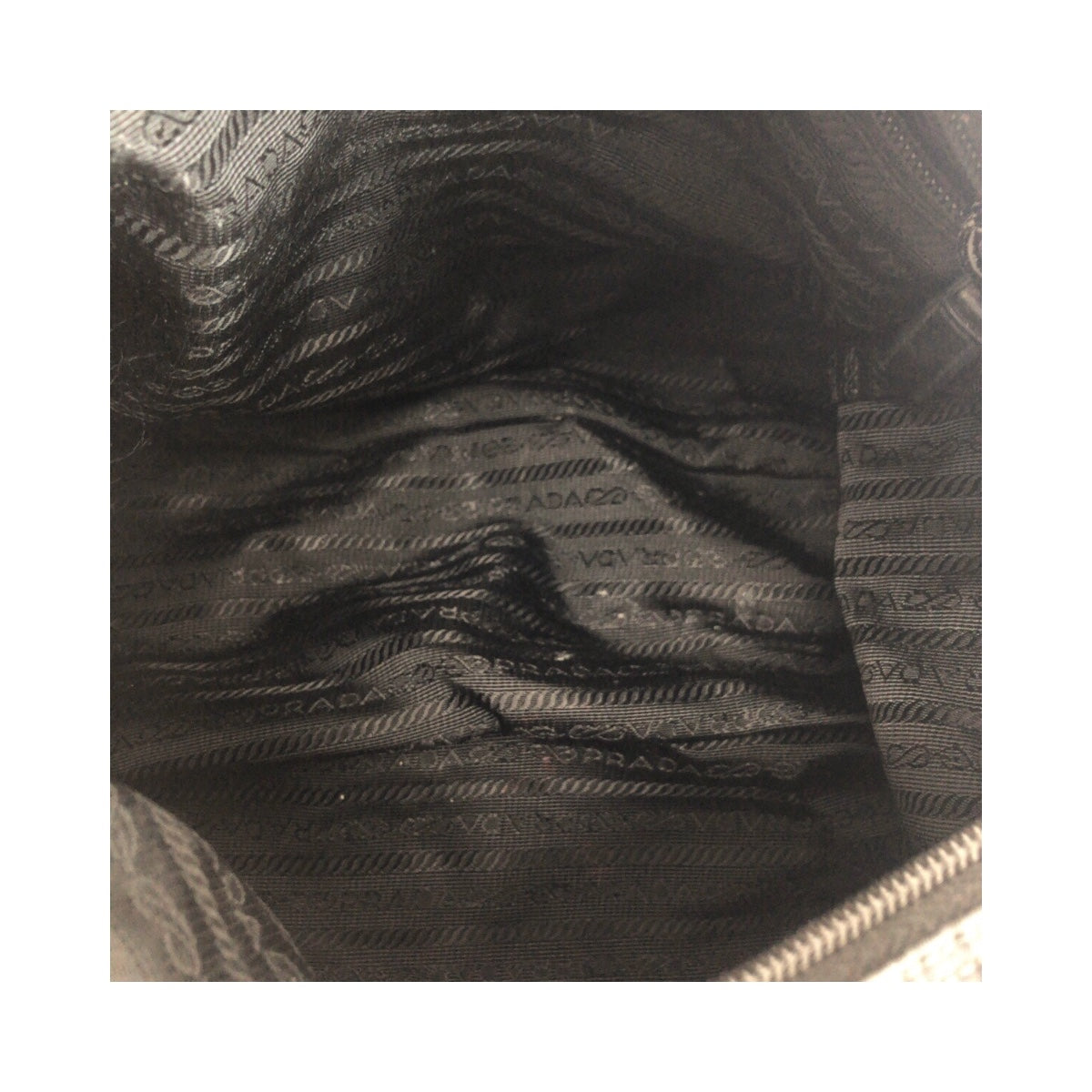 PRADA Shoulder Bag Nylon Black Silver Test Triangle With logo