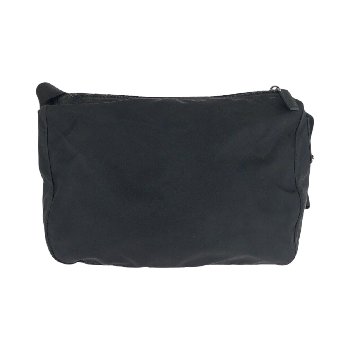 PRADA Shoulder Bag Nylon Black Silver Test Triangle With logo