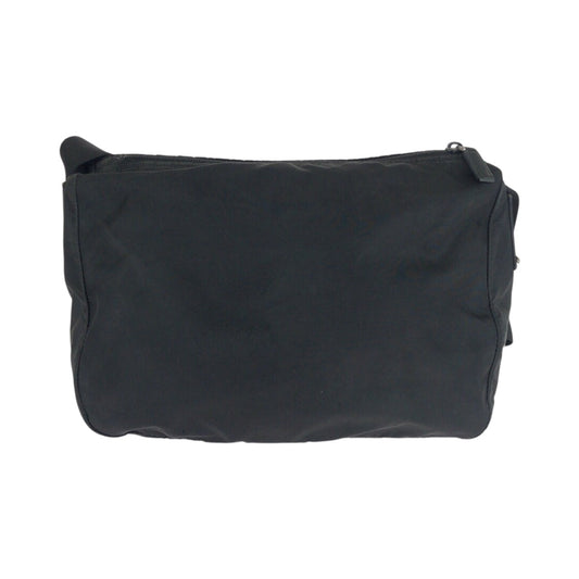 PRADA Shoulder Bag Nylon Black Silver Test Triangle With logo