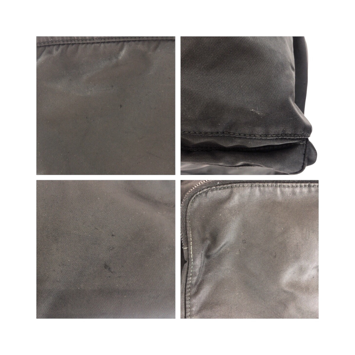 PRADA Shoulder Bag Nylon Black Silver Test Triangle With logo