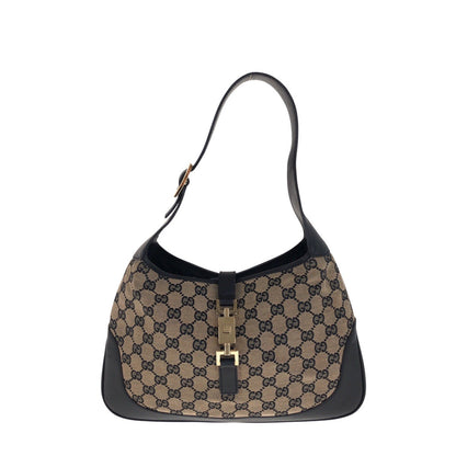 GUCCI Shoulder Bag 001 3306 GG canvas black Jackie
