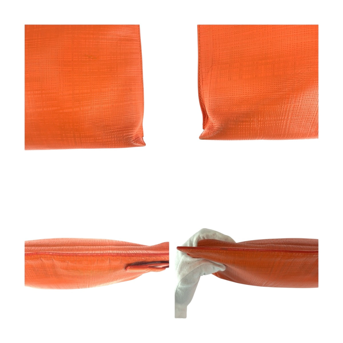 LOEWE Clutch bag 101 88 K05 leather Orange GoldMetal anagram