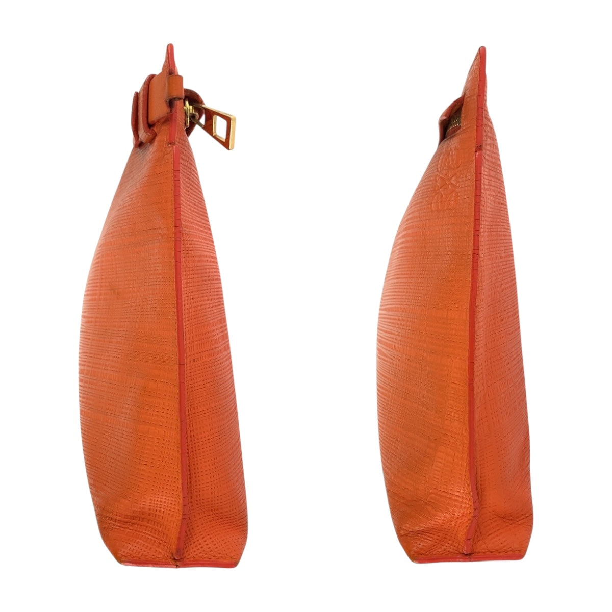 LOEWE Clutch bag 101 88 K05 leather Orange GoldMetal anagram
