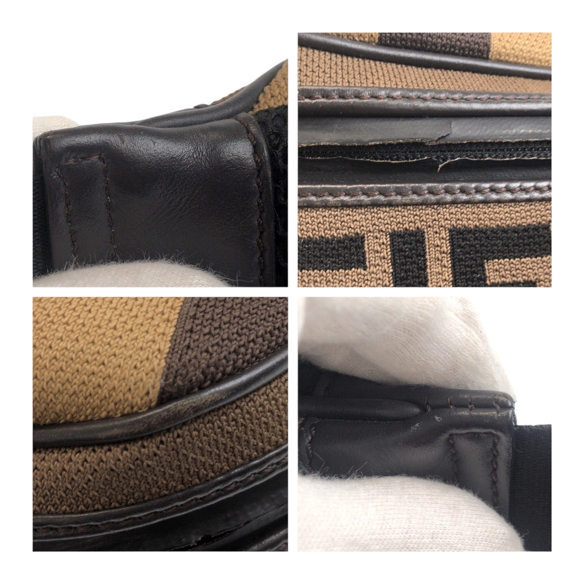 FENDI Sling bag 7VA434 A4BI 189 8465 canvas Brown Gold Metal Zucca Pattern