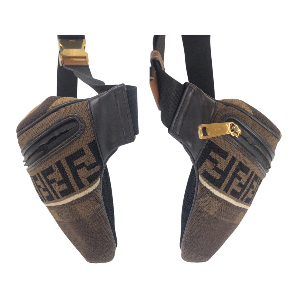 FENDI Sling bag 7VA434 A4BI 189 8465 canvas Brown Gold Metal Zucca Pattern