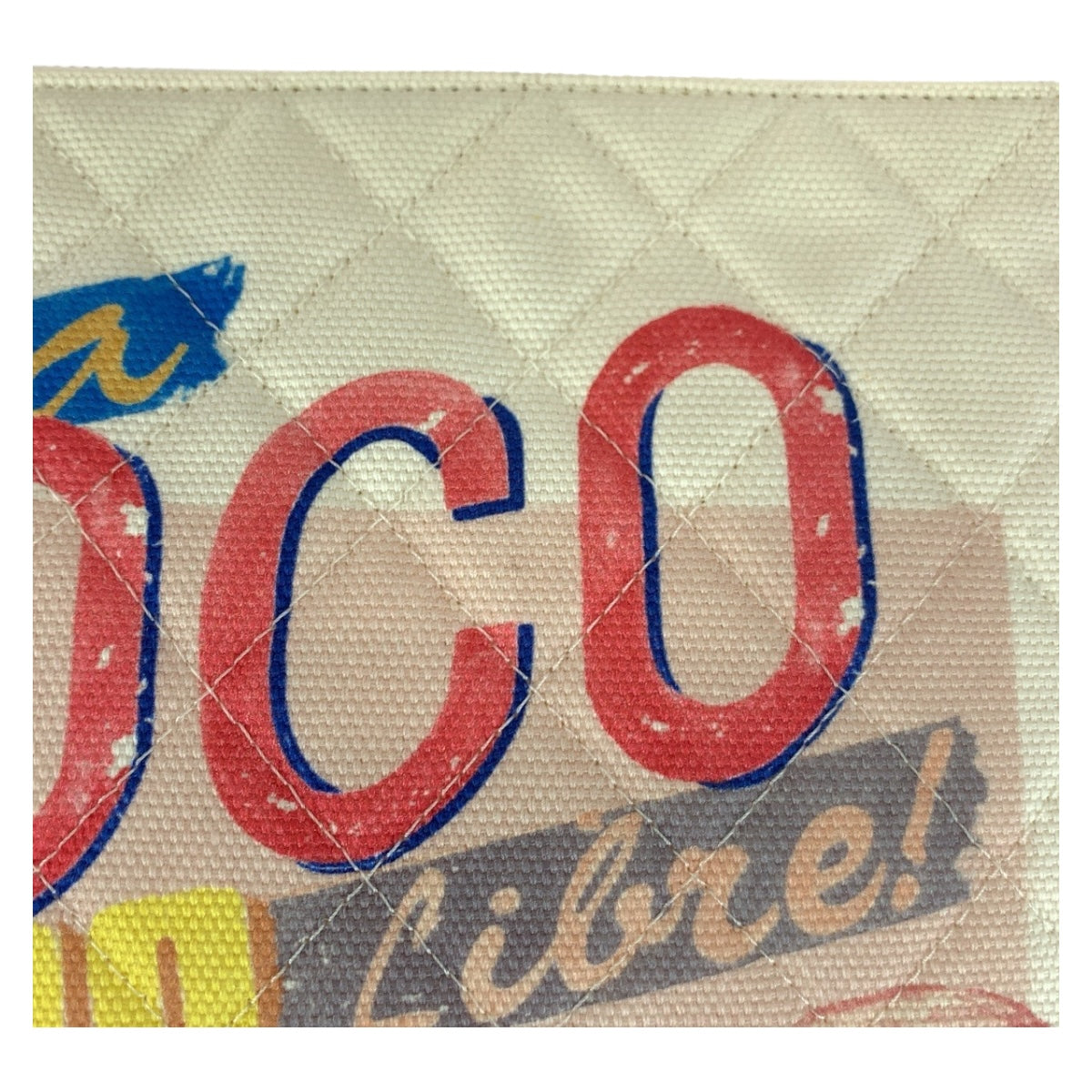 CHANEL Clutch bag canvas White Multicolor SilverMetal Coco Cuba COCO Mark