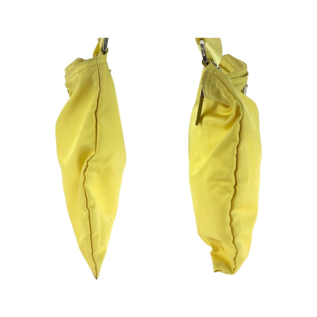 PRADA Shoulder Bag Nylon Yellow SilverMetal Test Triangle With logo