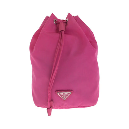 PRADA Pouch 1NE369 Nylon Pink SilverMetal Triangular logo