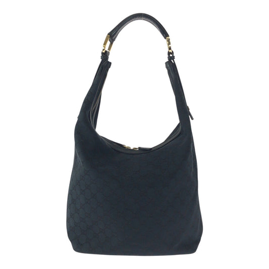 GUCCI Shoulder Bag 001.42870 GG canvas Black GoldMetal Hobo