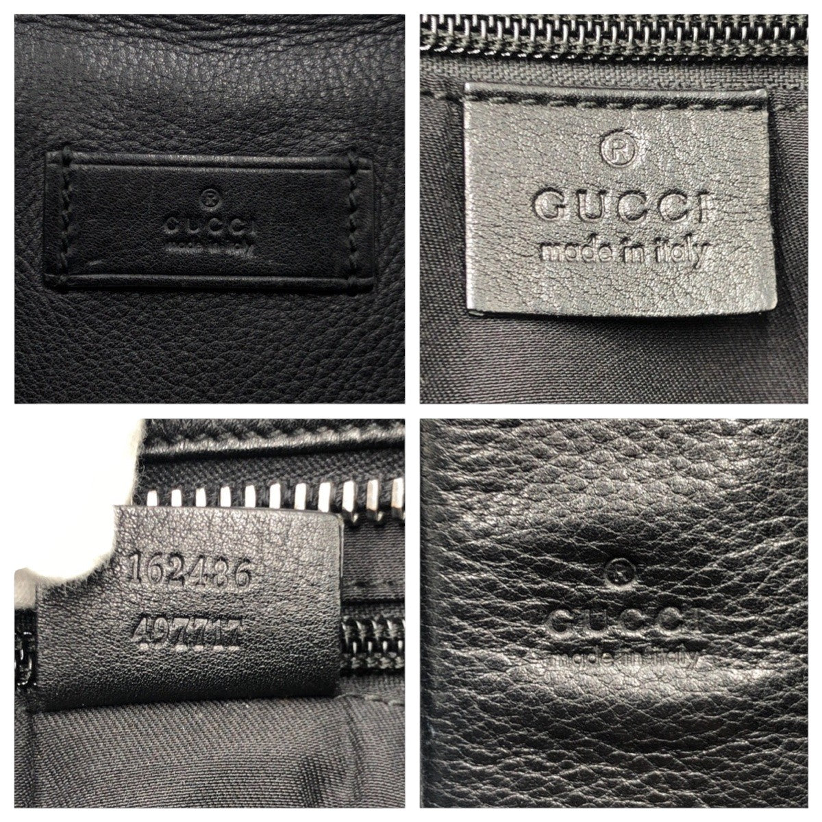 GUCCI Tote Bag 162486 leather Black black