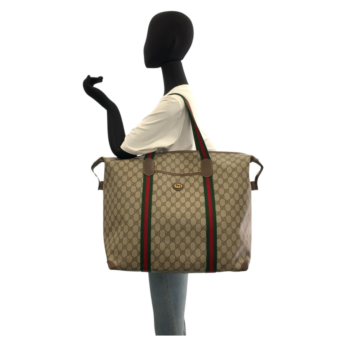 GUCCI Tote Bag 012 39 6211 GG Supreme Canvas beige Sherry line