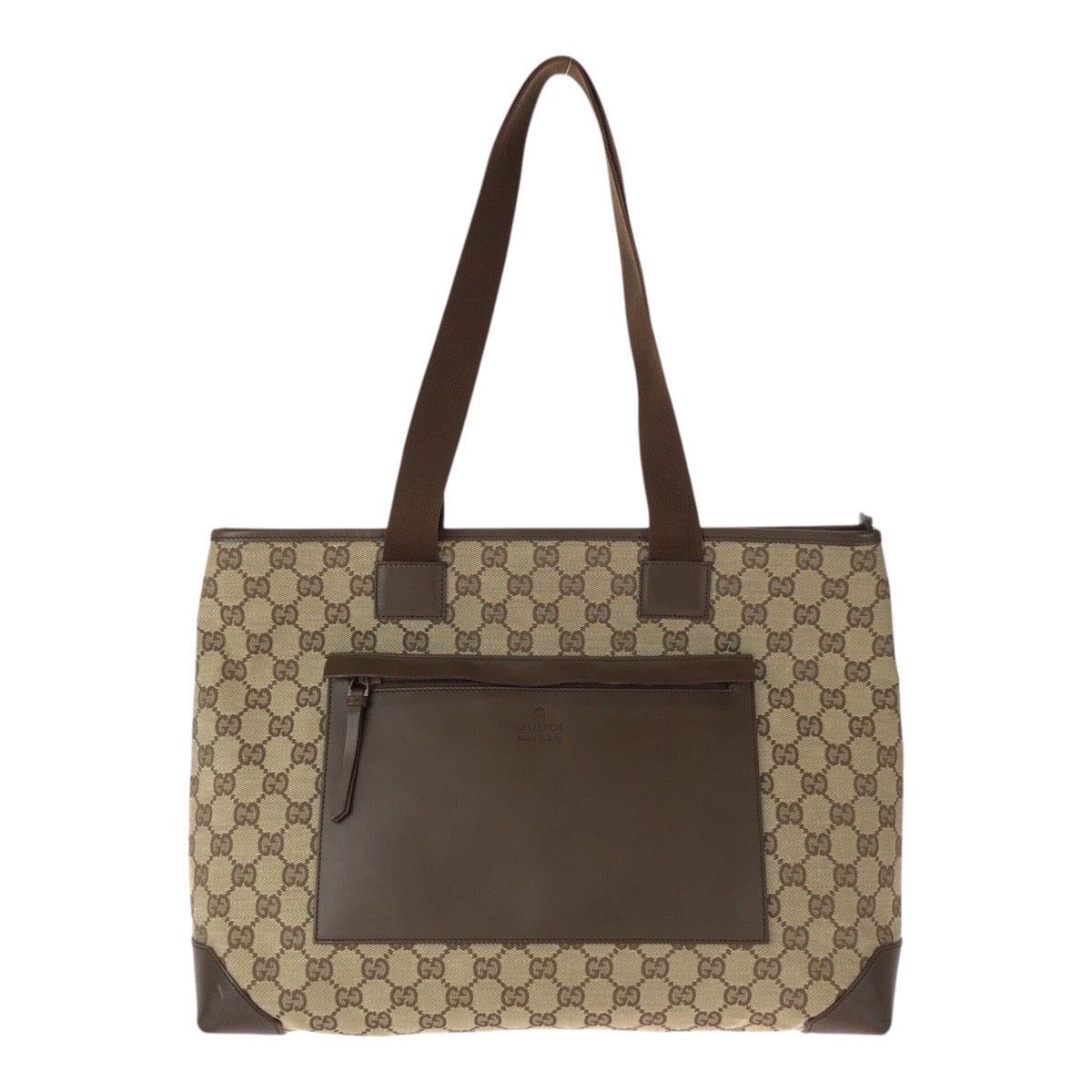 GUCCI Tote Bag 34339 GG canvas Brown Beige Silver
