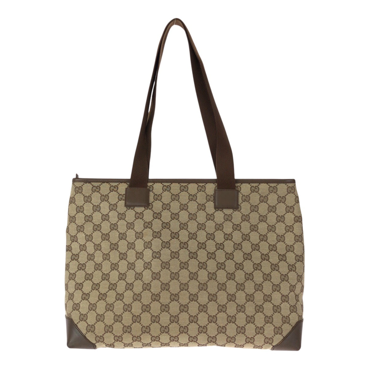 GUCCI Tote Bag 34339 GG canvas Brown Beige Silver