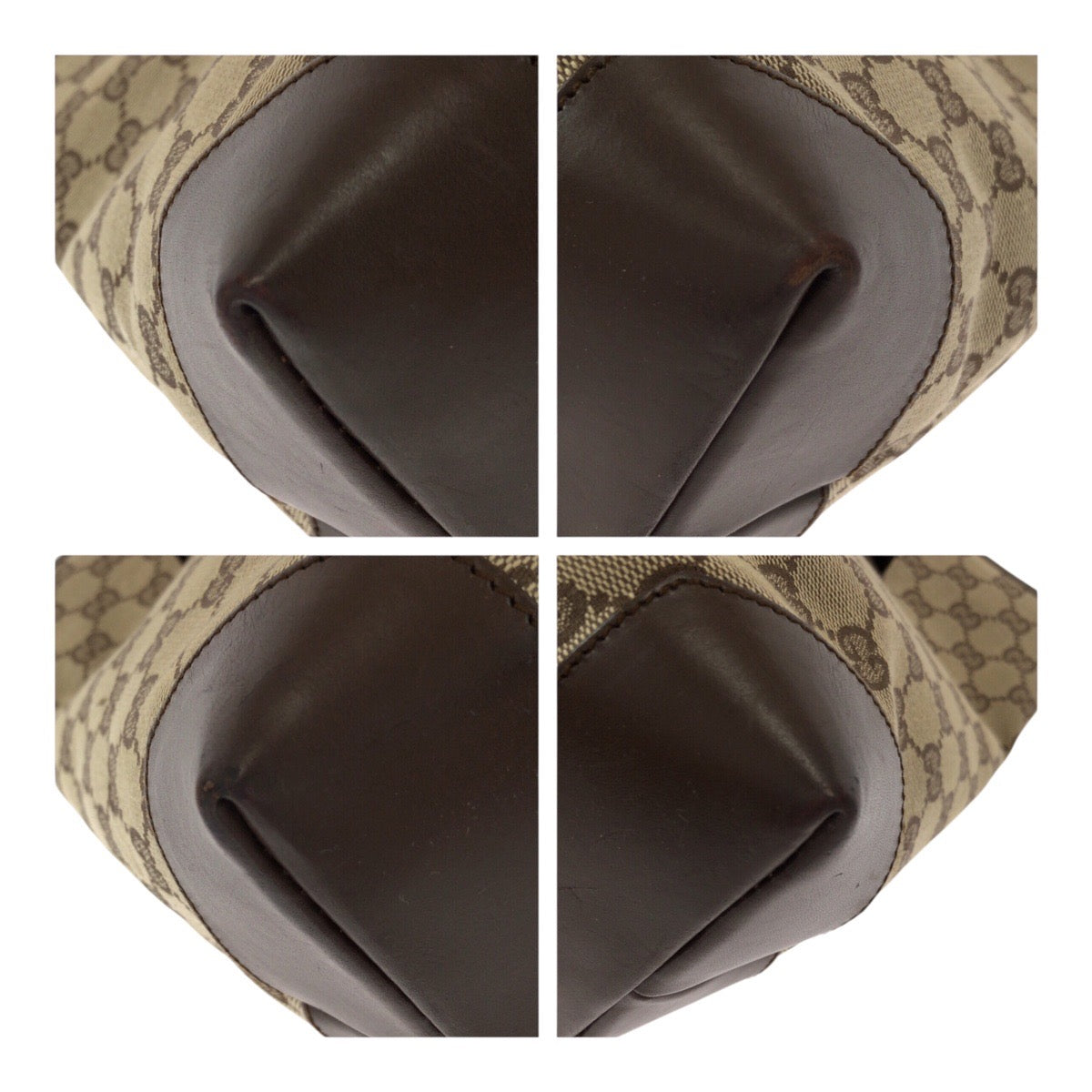 GUCCI Tote Bag 34339 GG canvas Brown Beige Silver