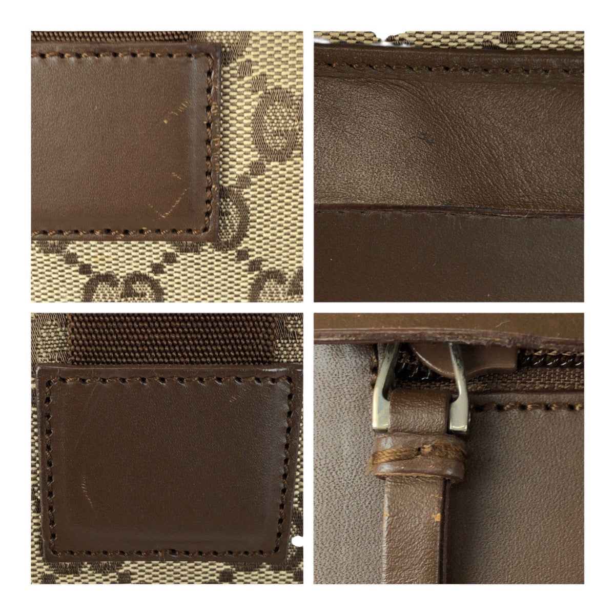 GUCCI Tote Bag 34339 GG canvas Brown Beige Silver