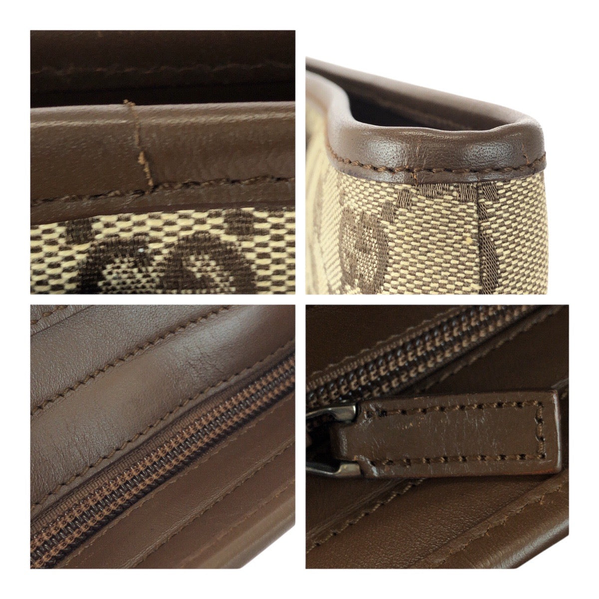 GUCCI Tote Bag 34339 GG canvas Brown Beige Silver