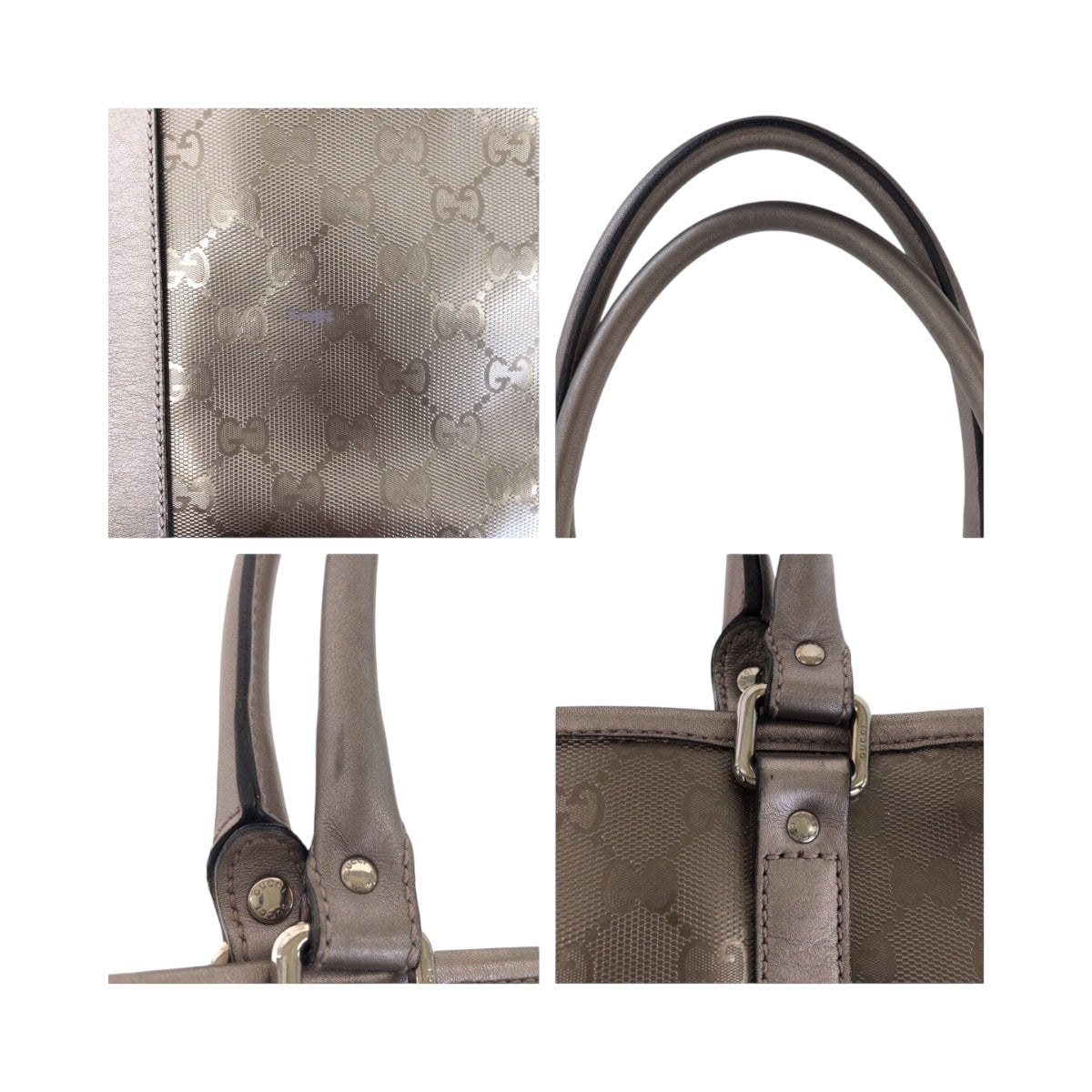 GUCCI Tote Bag 223668 PVC Metallic Brown SilverMetal Implication