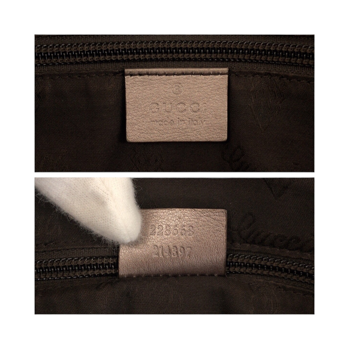 GUCCI Tote Bag 223668 PVC Metallic Brown SilverMetal Implication