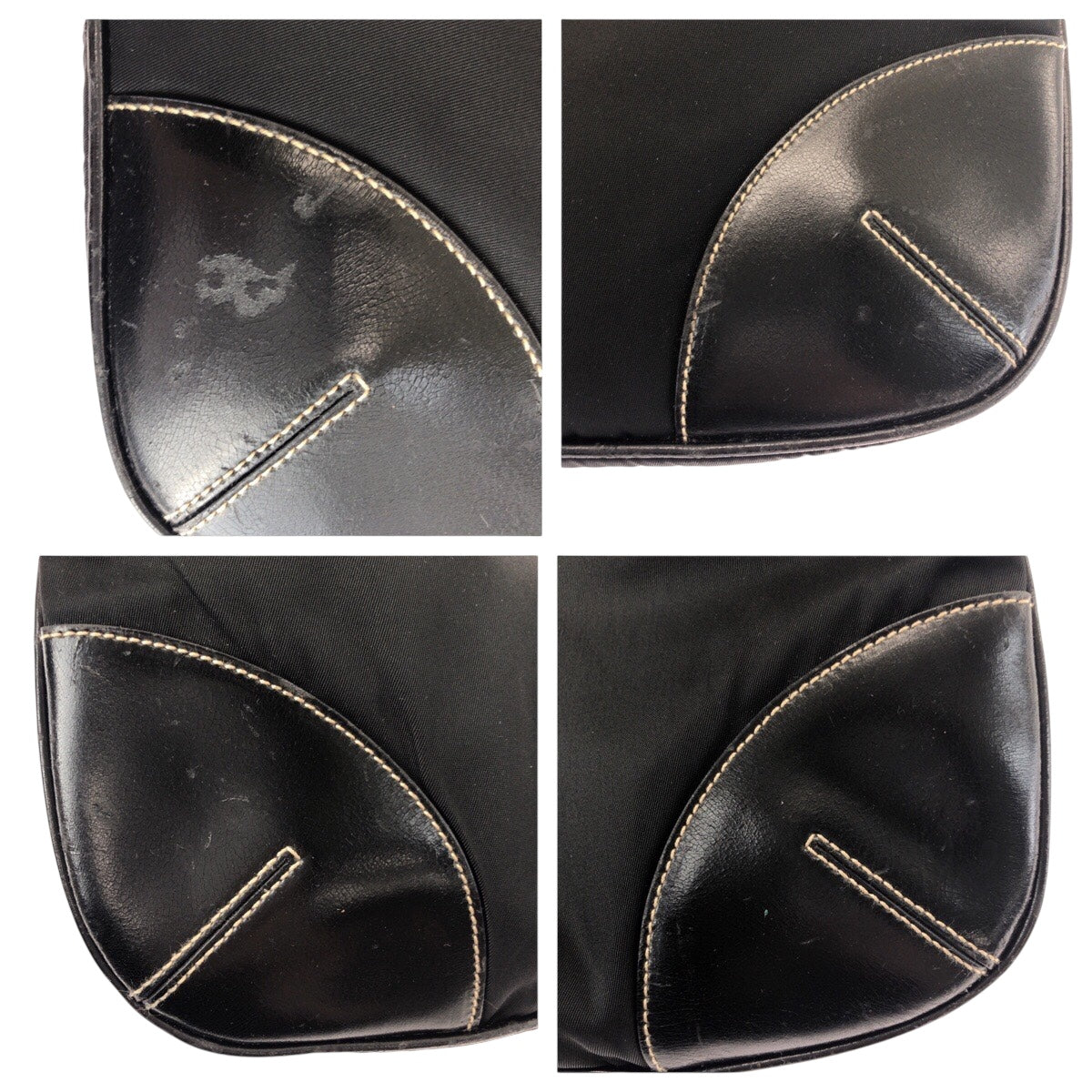 PRADA Shoulder Bag Nylon Black SilverMetal Test Triangle With logo