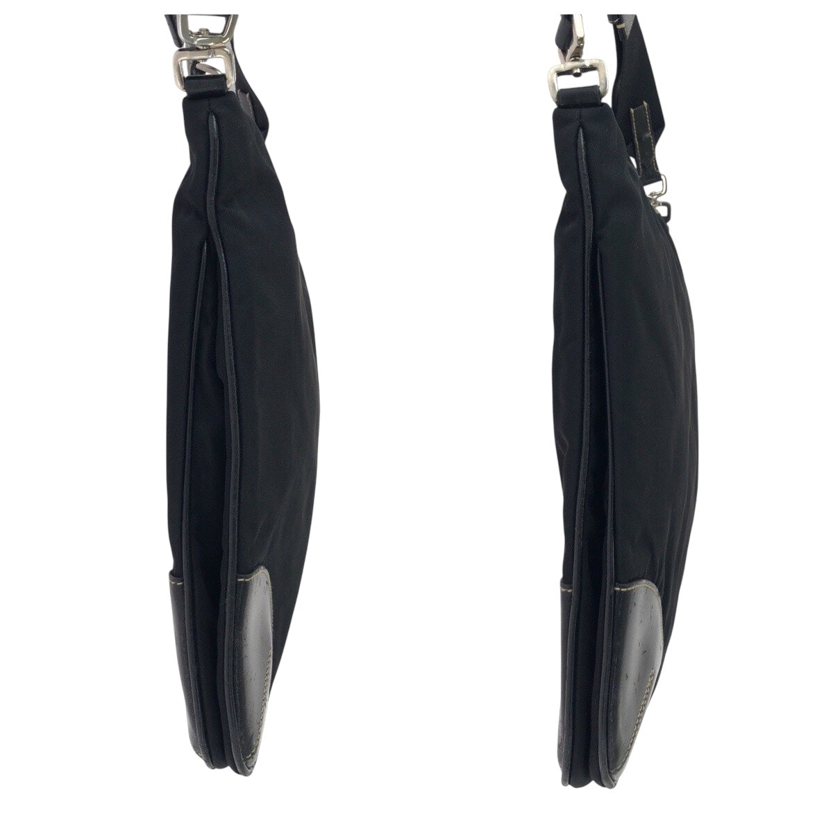 PRADA Shoulder Bag Nylon Black SilverMetal Test Triangle With logo