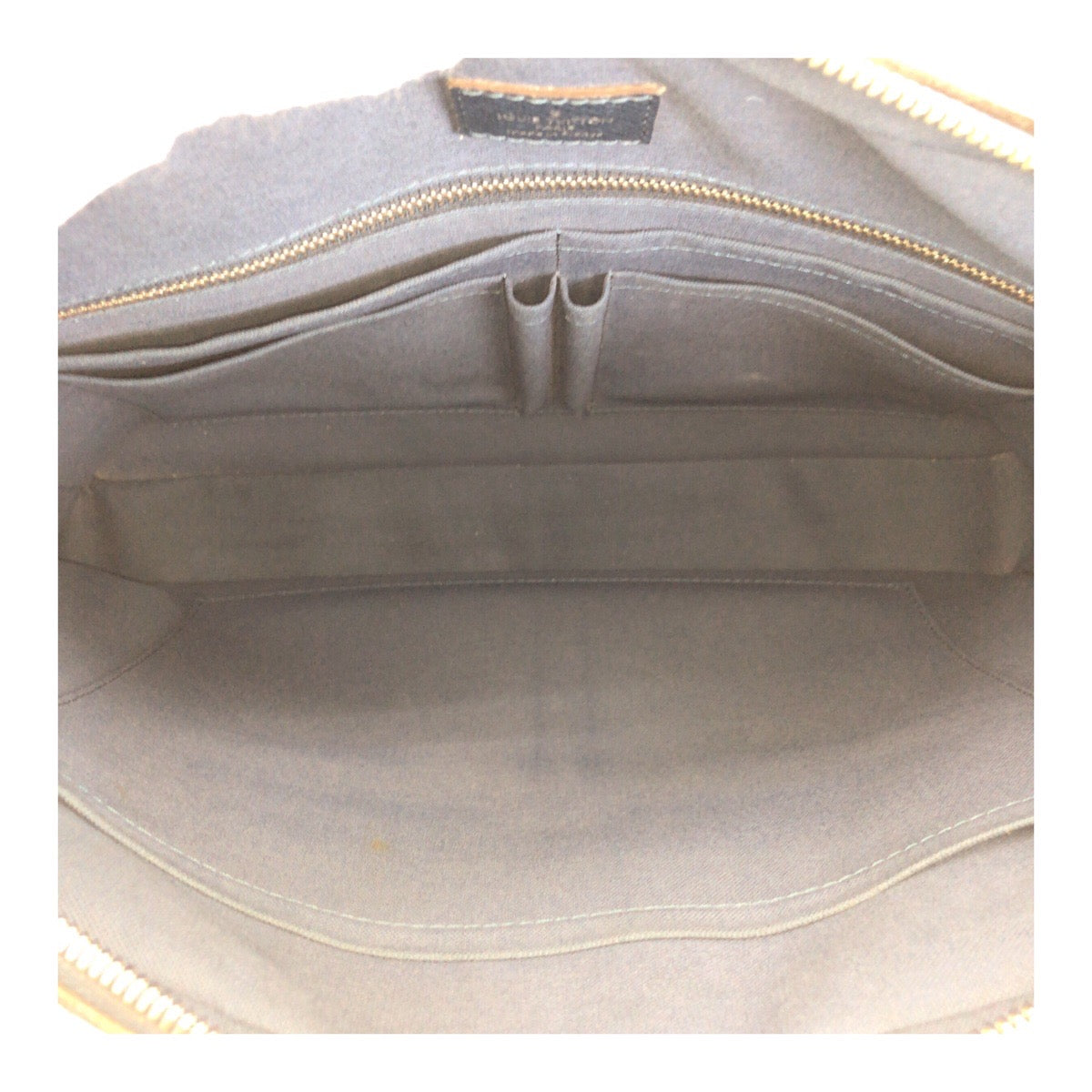 LOUIS VUITTON Business bag M30645 leather Blue Silver Metal Taiga Porto-Document Voyage MM