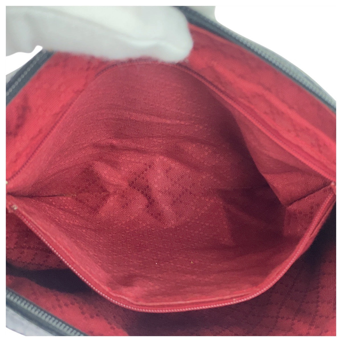 GUCCI Shoulder Bag 010 378 GG canvas Black GoldMetal Sherry Line Old Gucci