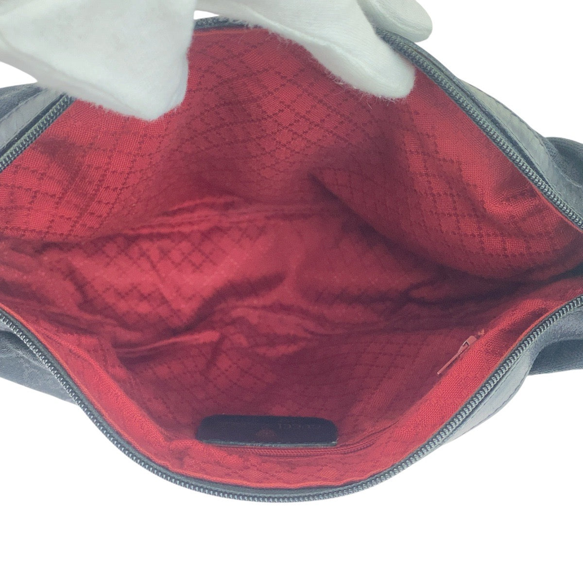 GUCCI Shoulder Bag 010 378 GG canvas Black GoldMetal Sherry Line Old Gucci