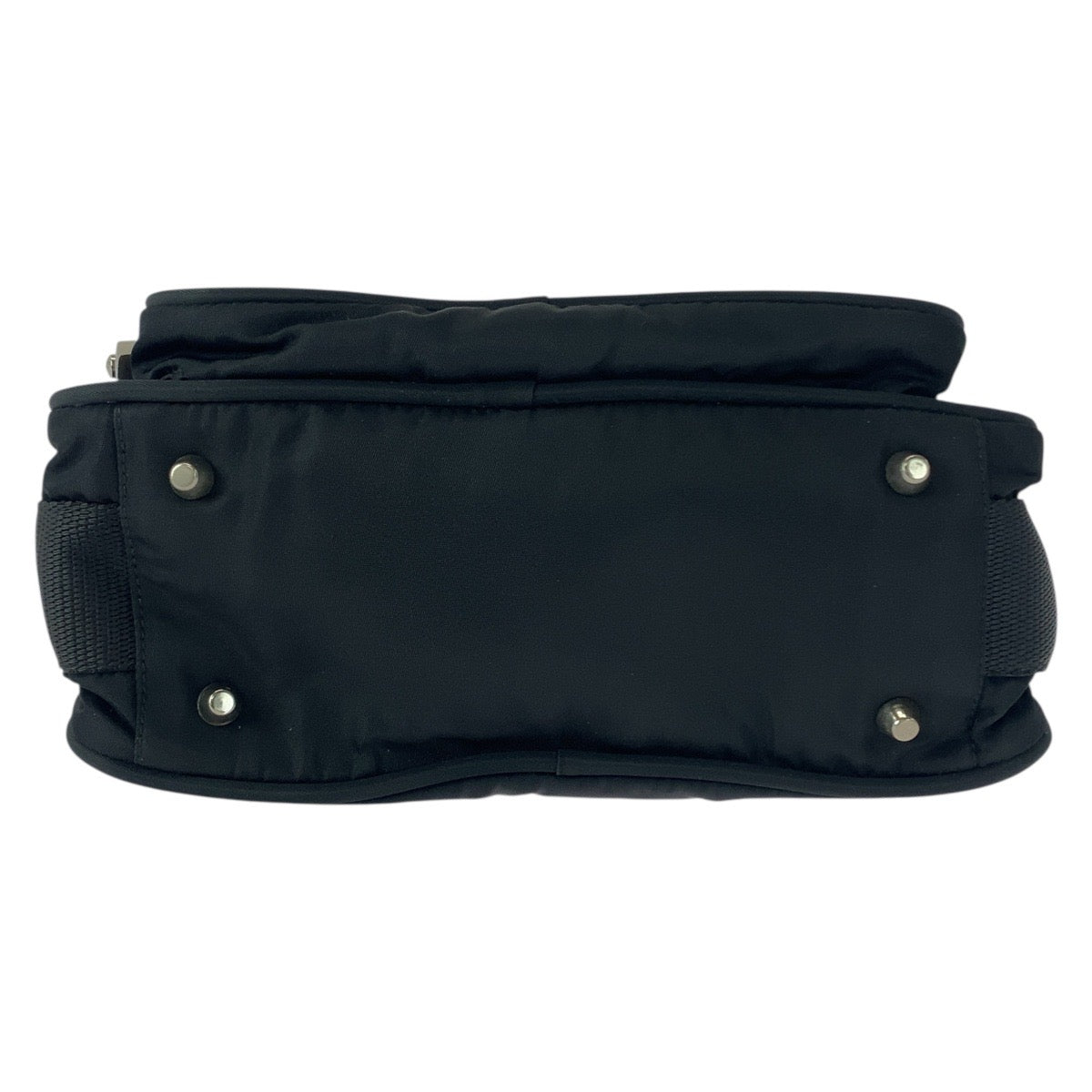 PRADA Shoulder Bag Nylon Black SilverMetal Test Triangle With logo