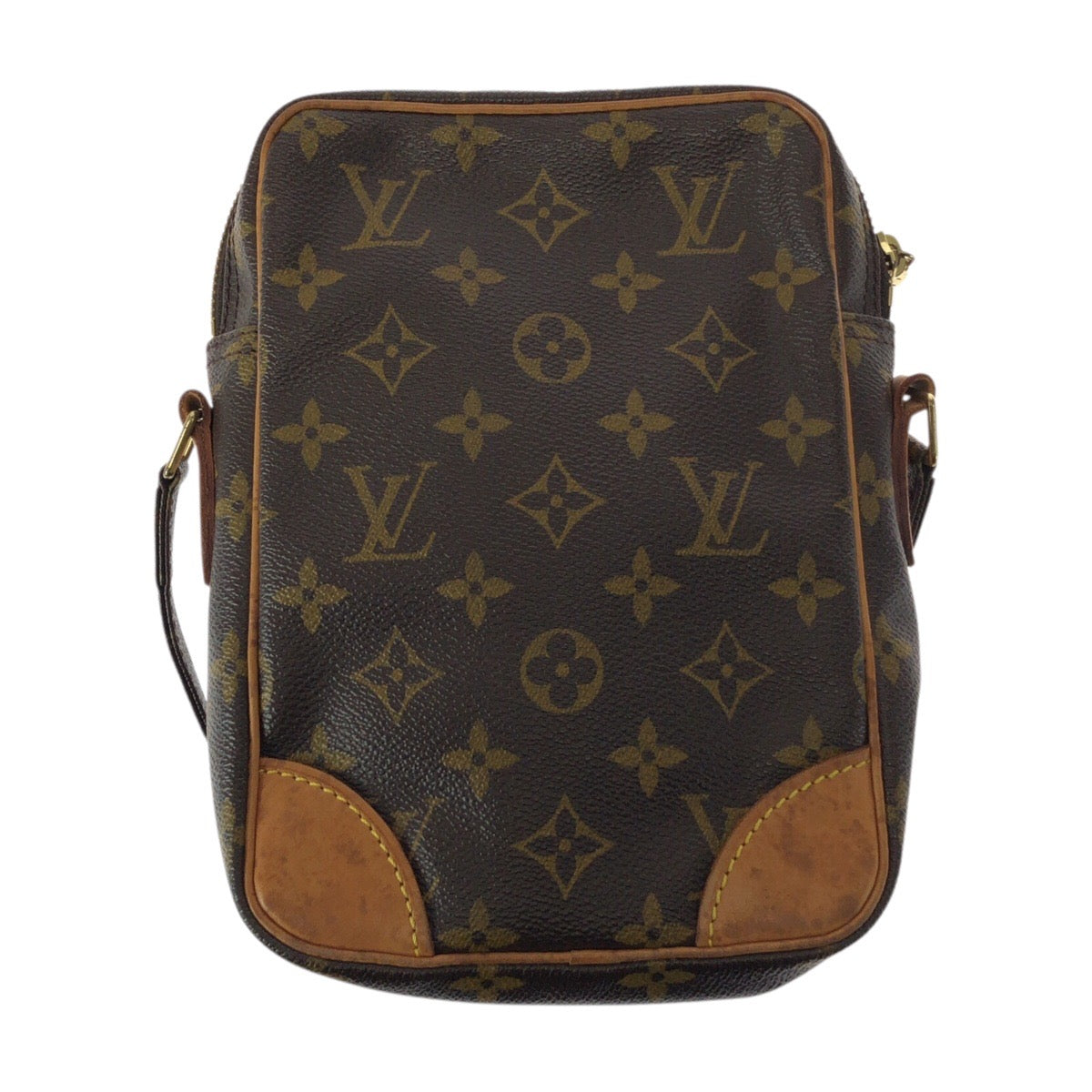 LOUIS VUITTON Shoulder Bag M45266 PVC Brown Gold Metal Monogram Danube