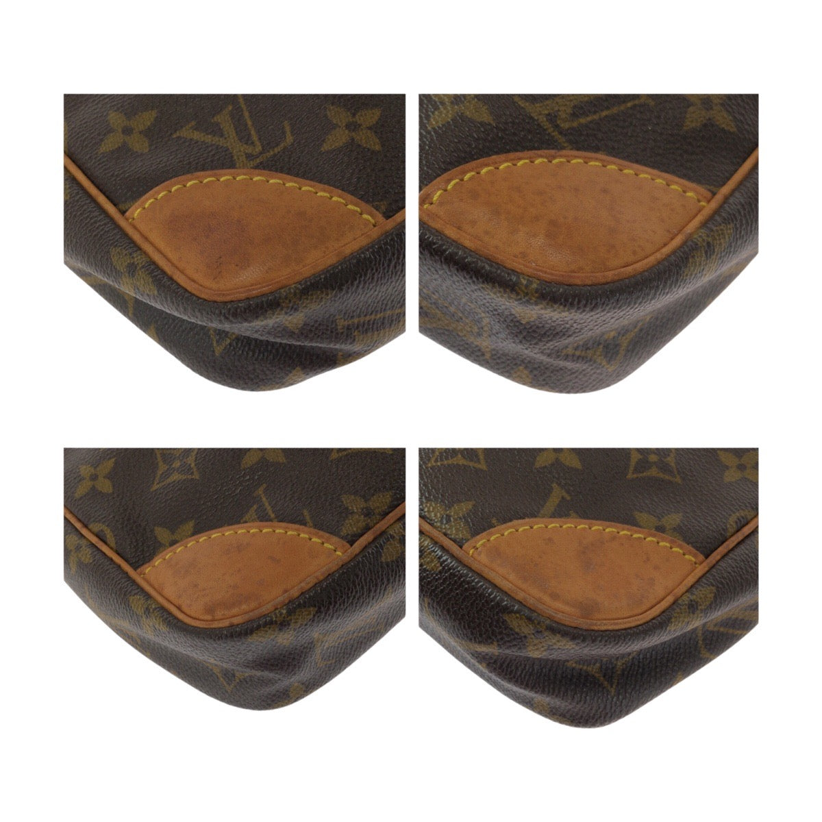 LOUIS VUITTON Shoulder Bag M45266 PVC Brown Gold Metal Monogram Danube