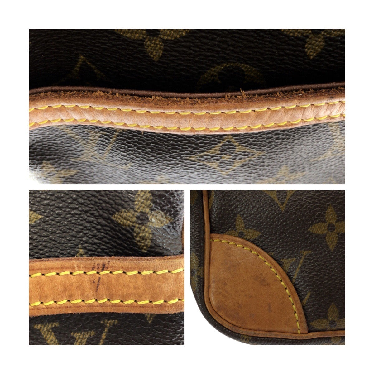 LOUIS VUITTON Shoulder Bag M45266 PVC Brown Gold Metal Monogram Danube