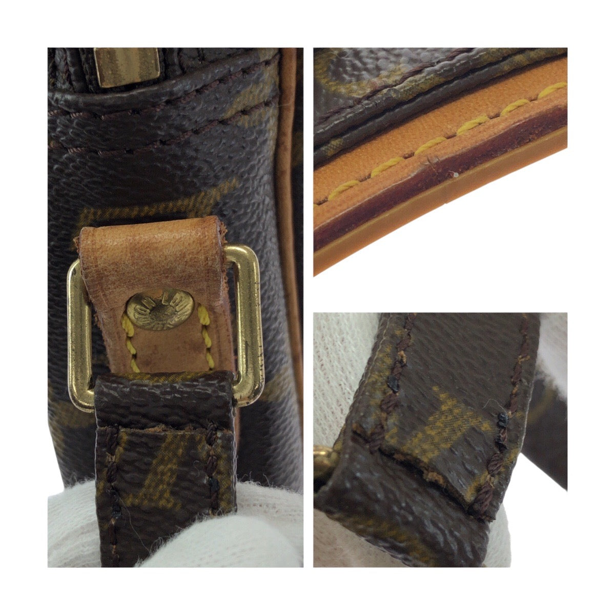 LOUIS VUITTON Shoulder Bag M45266 PVC Brown Gold Metal Monogram Danube