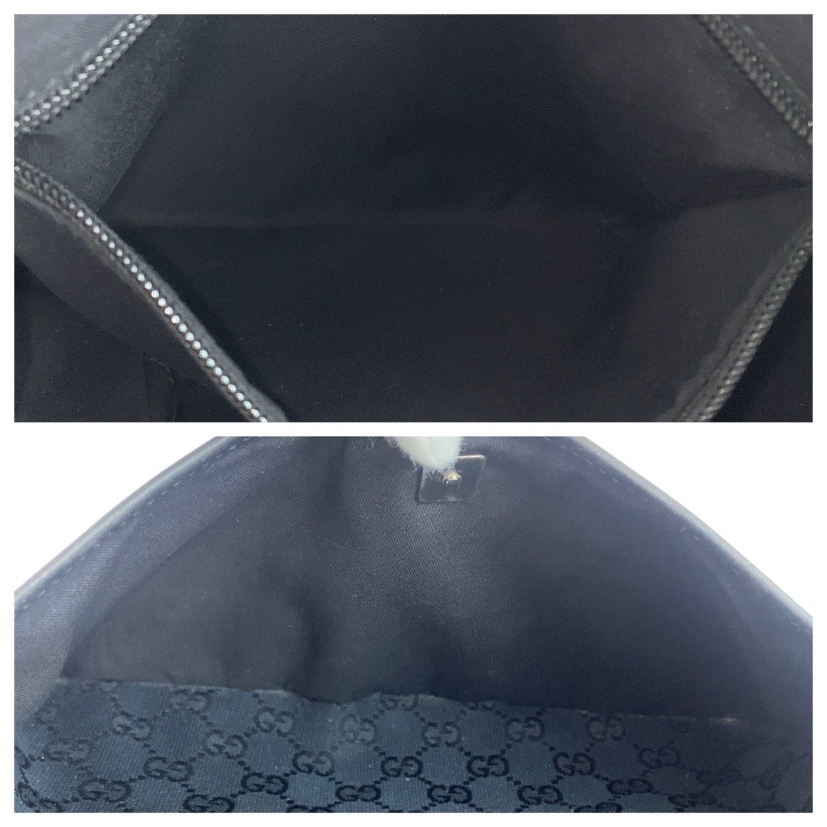 GUCCI Shoulder Bag 145857 GG canvas Black SilverMetal