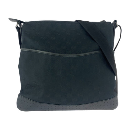 GUCCI Shoulder Bag 145857 GG canvas Black SilverMetal