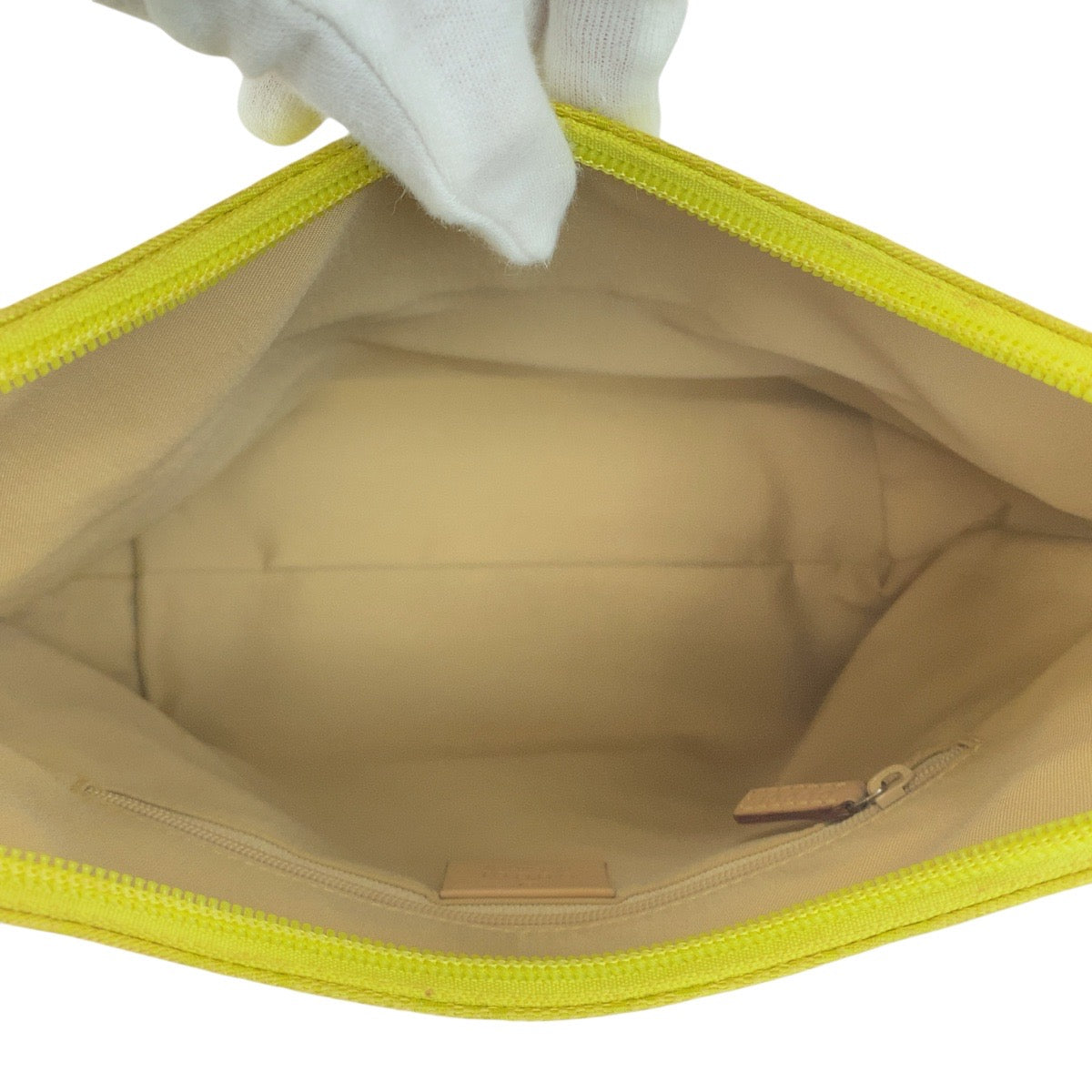 GUCCI Shoulder Bag 001 3386 GG canvas Yellow Beige SilverMetal